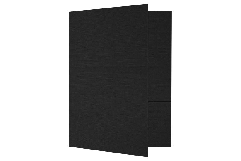 LUXPaper 9" x 12" Presentation Folders | Two Pocket | Black Linen | 100lb. Cover | 50 Qty - Image 1
